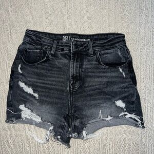 No Boundaries Black Distressed Denim Shorts